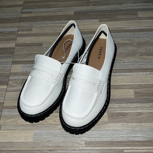 torrid Shoes - TORRID white chunky lug loafers!